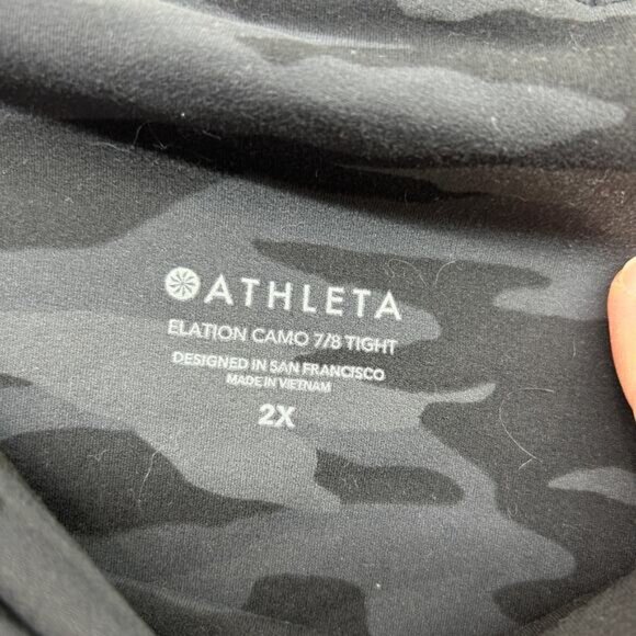 Athleta Elation Camo 7/8 Tight Legging Plus Size 2X Gray Camoflage Athleisure - Picture 5 of 6